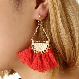 Bohemian tassel earrings.